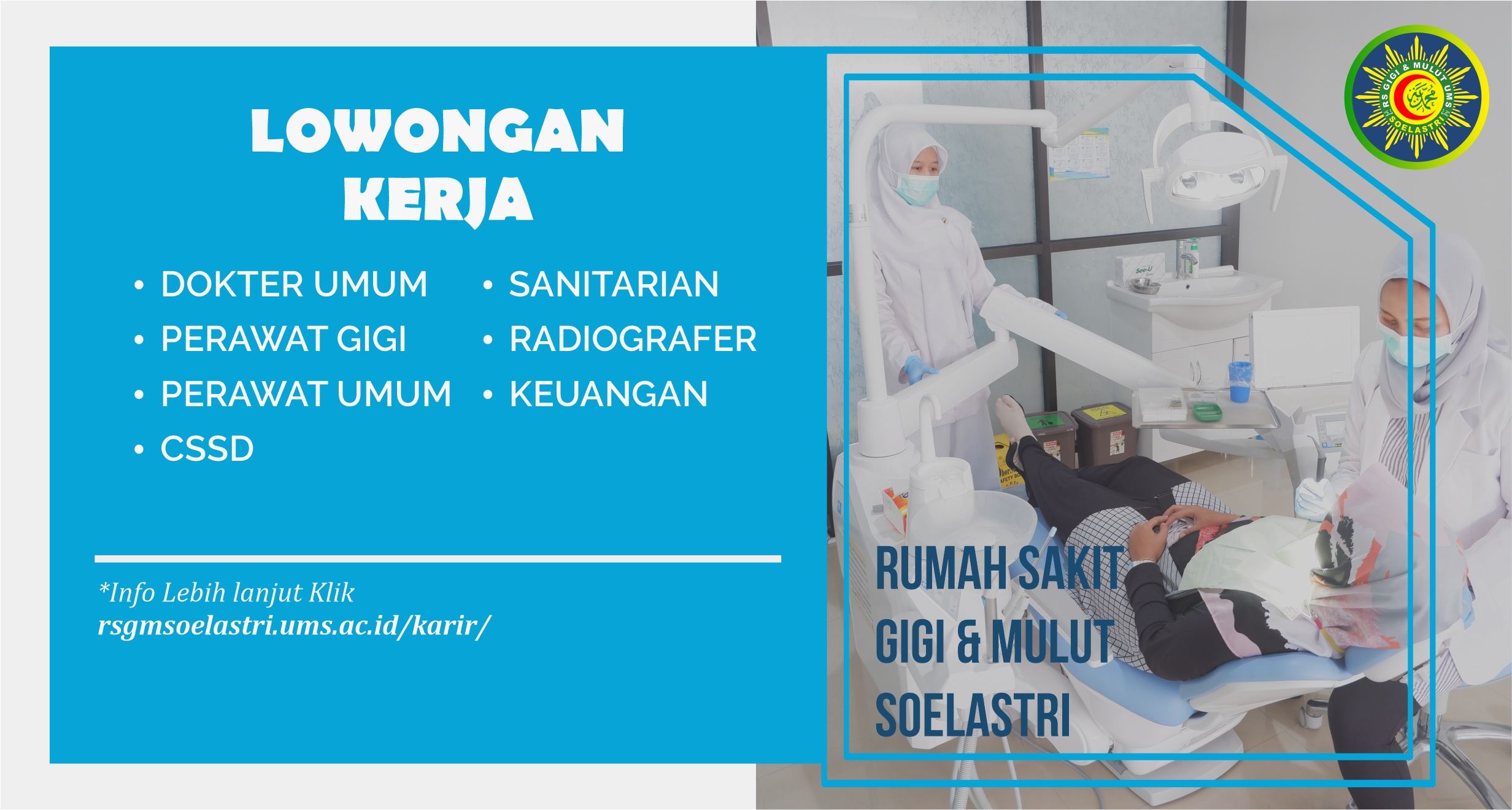 You are currently viewing Rekrutmen Tenaga Medis & NON Medis RSGM Soelastri Oktober 2019