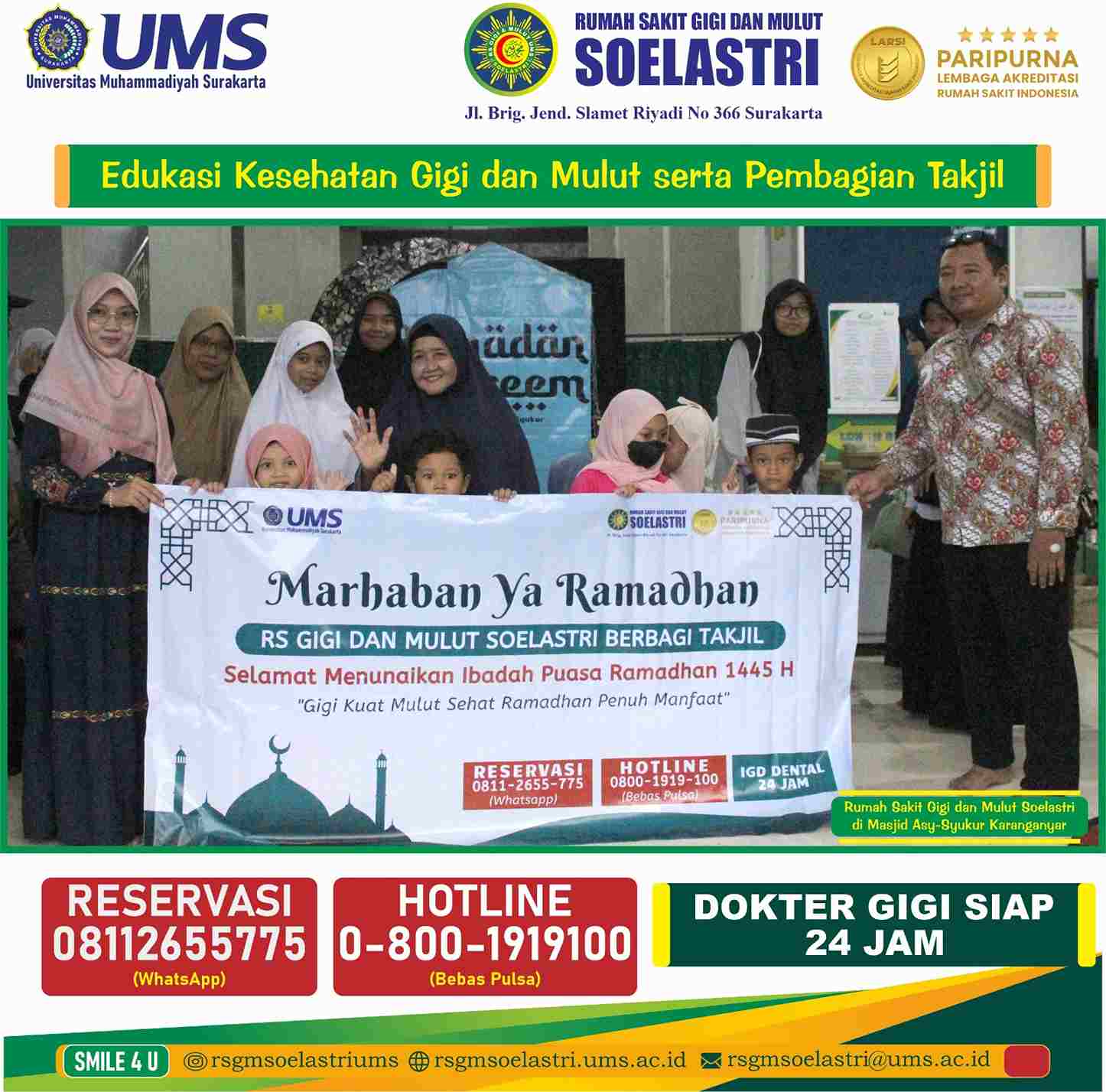 Read more about the article Edukasi Kesehatan Gigi dan Mulut serta Pembagian Takjil