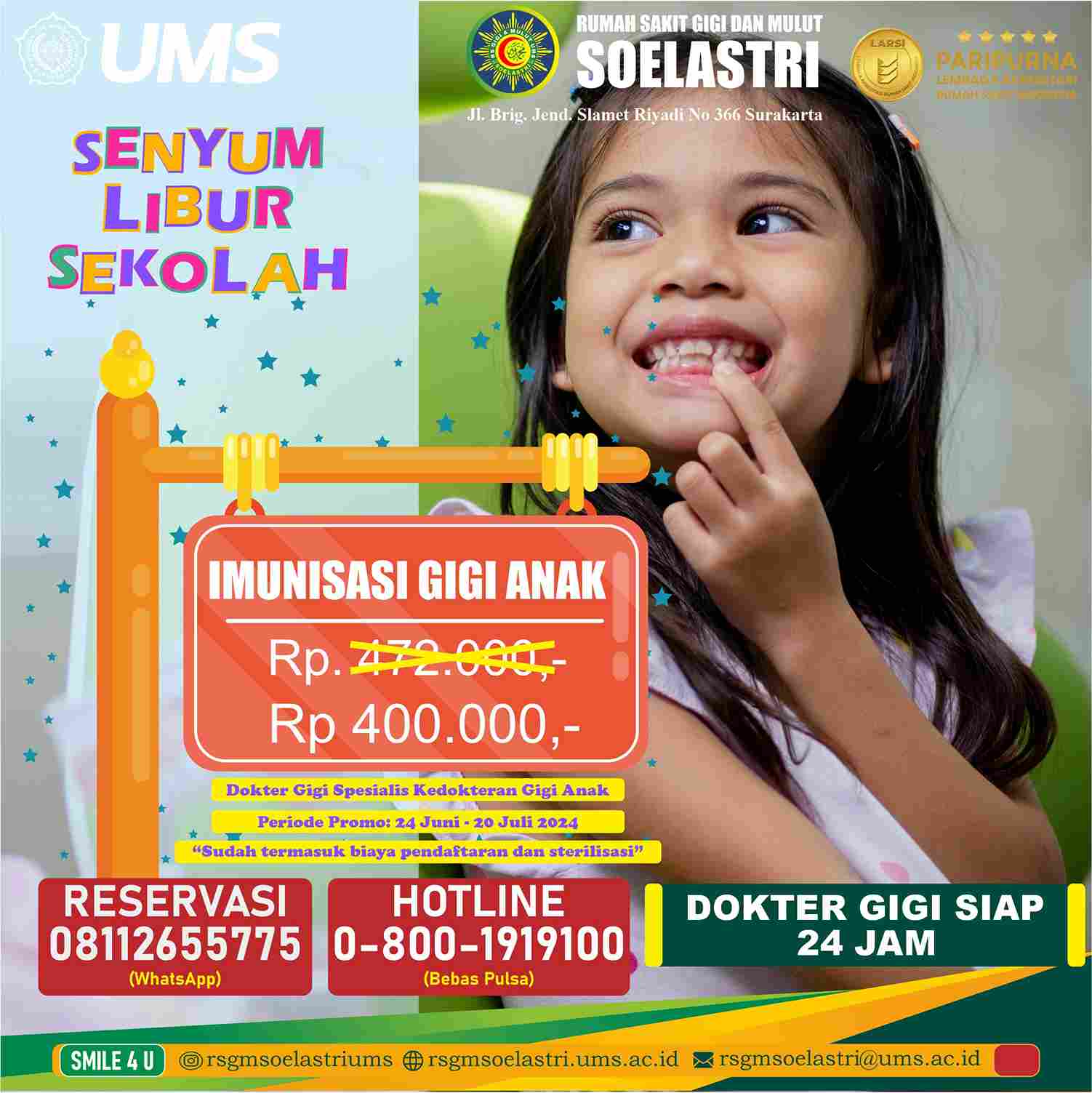 Read more about the article Promo Senyum Libur Sekolah_Imunisasi Gigi pada Anak