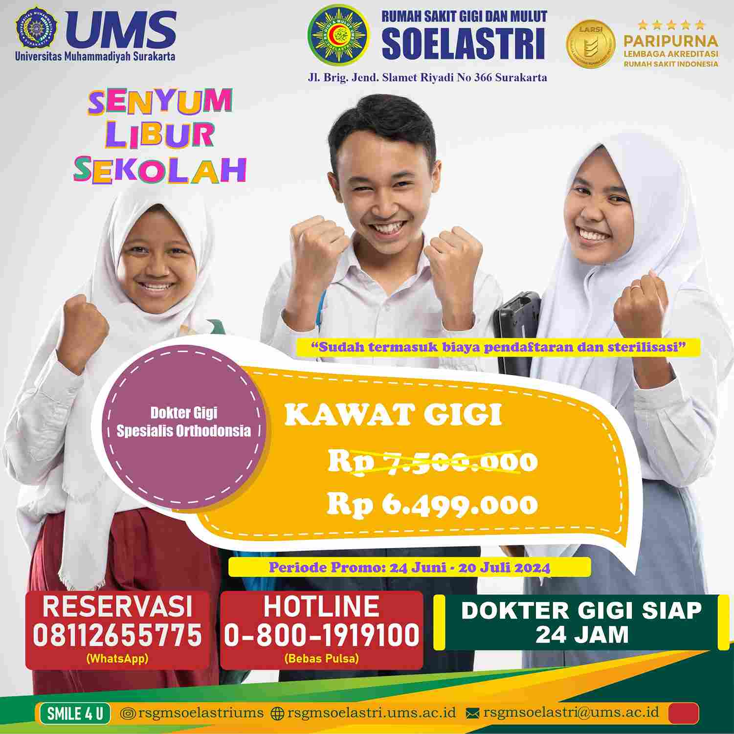 Read more about the article Promo Senyum Libur Sekolah (Kawat Gigi)