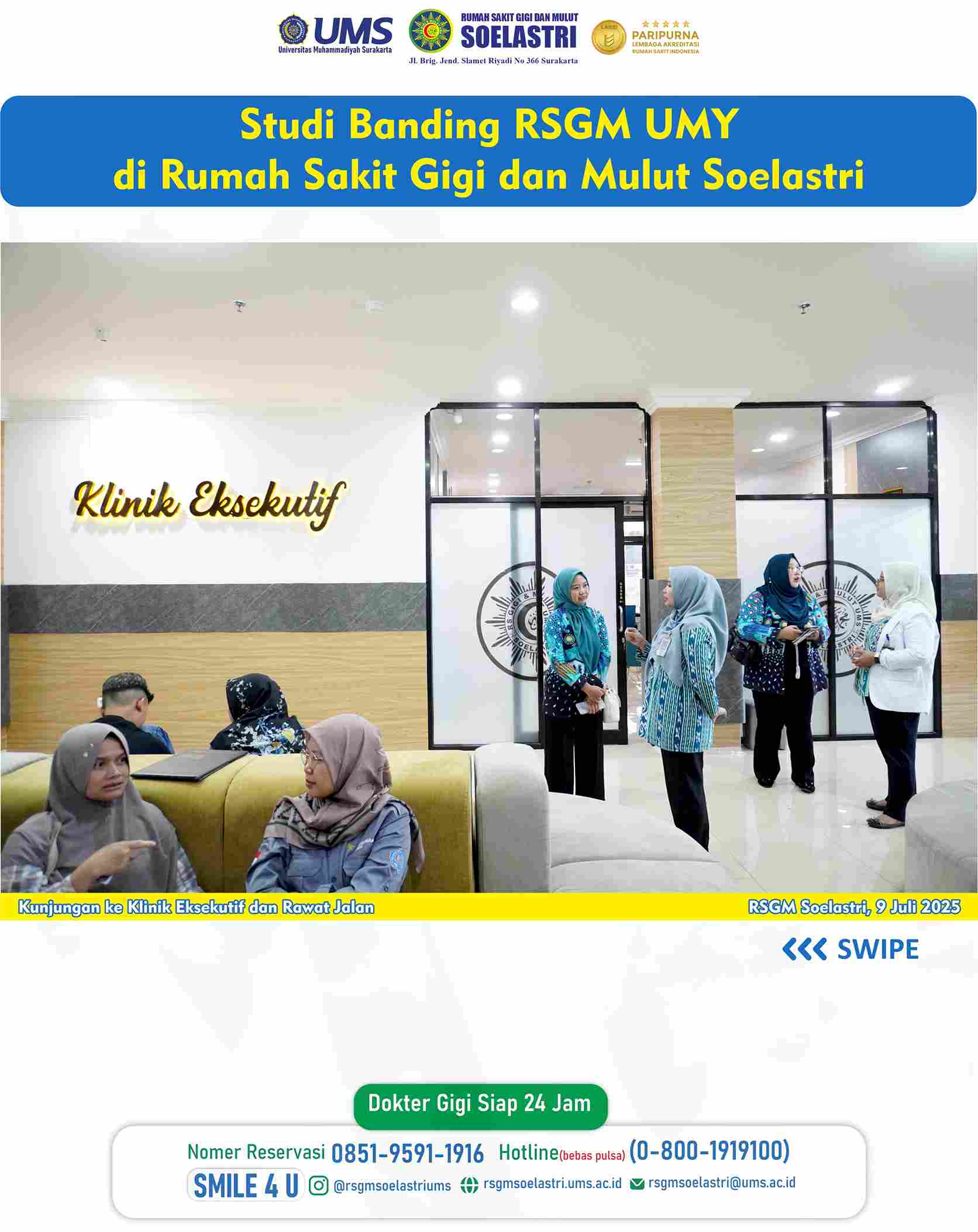 Read more about the article Studi Banding RSGM UMY ke Rumah Sakit Gigi dan Mulut Soelastri