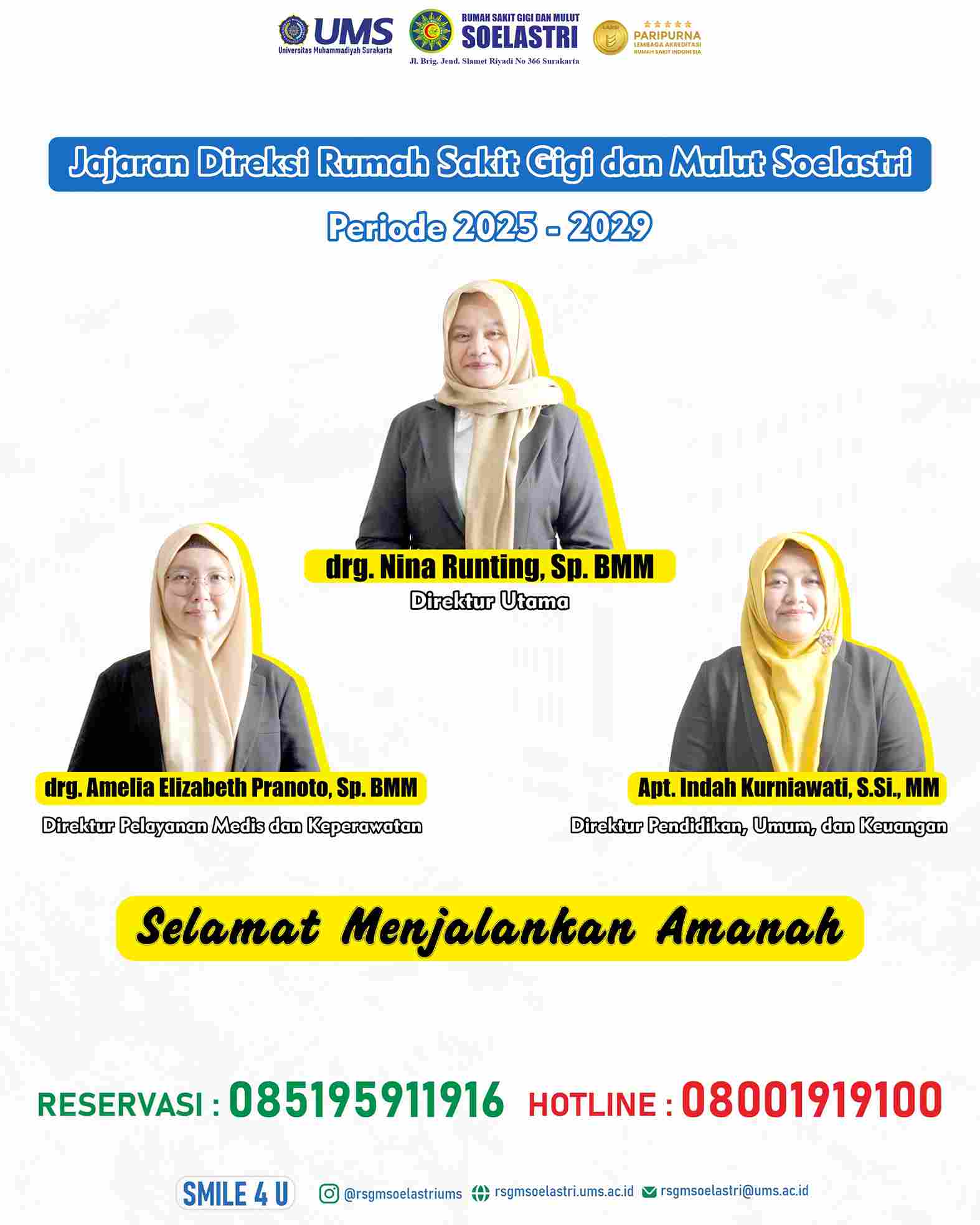 Read more about the article Pelantikan dan Sertijab Direksi RSGM Soelastri