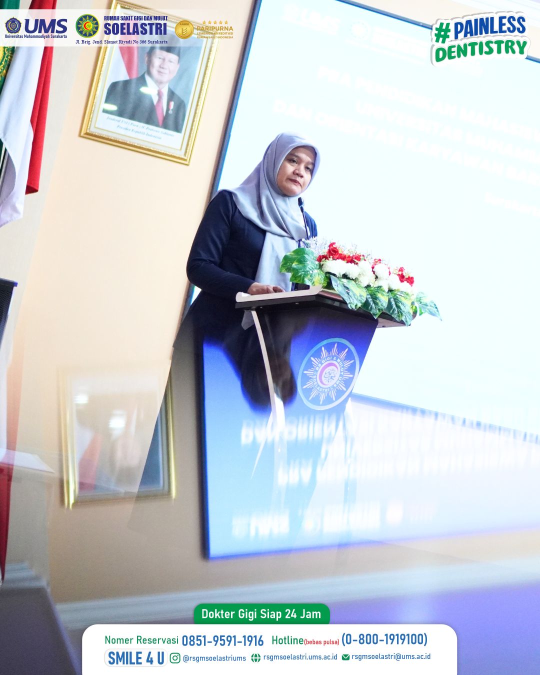 Read more about the article Rumah Sakit Gigi dan Mulut Soelastri menggelar Pra Pendidikan Mahasiswa Profesi Fakultas Kedokteran Gigi Universitas Muhammadiyah Surakarta