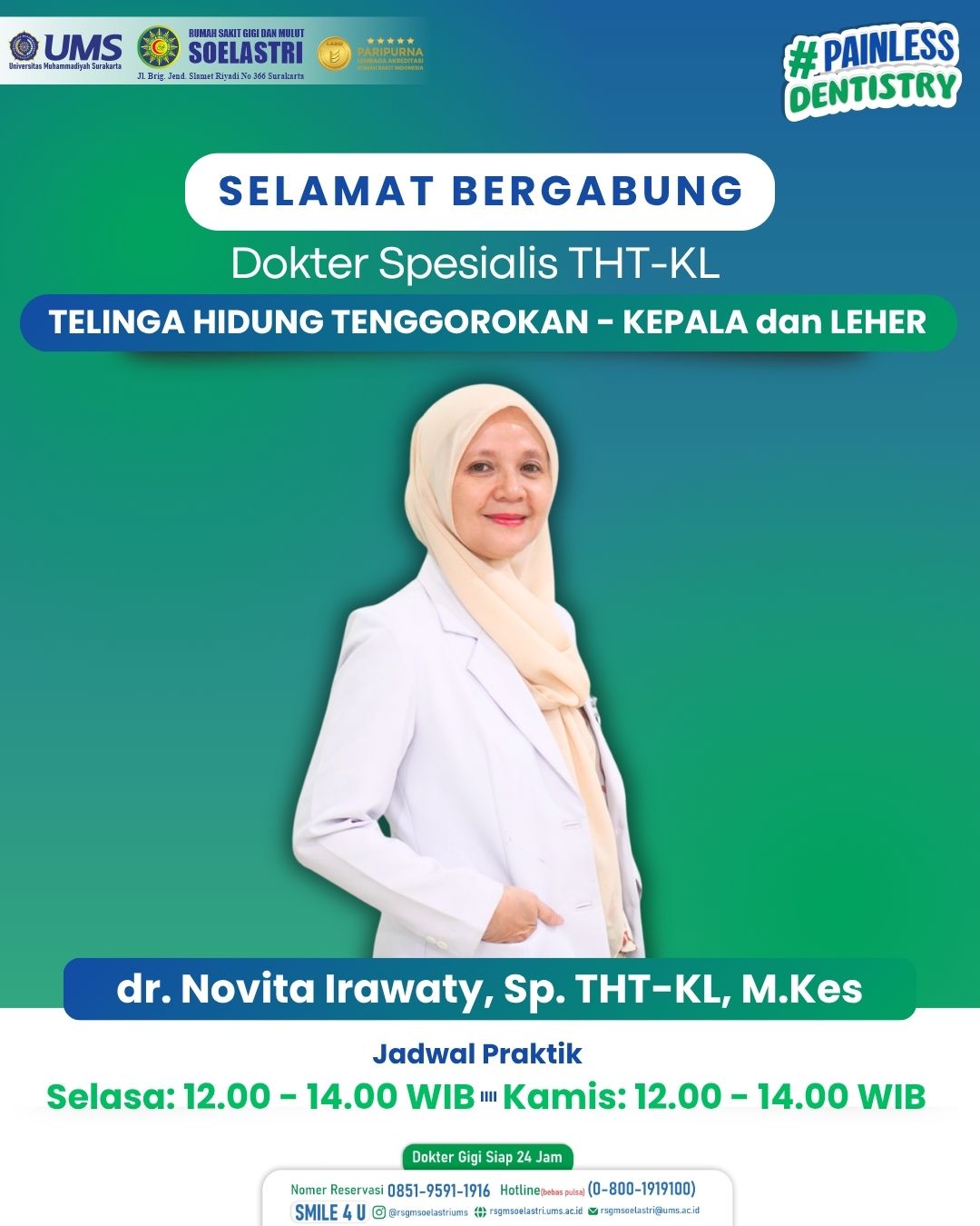 Read more about the article Selamat Bergabung di Rumah Sakit Gigi dan Mulut Soelastri
