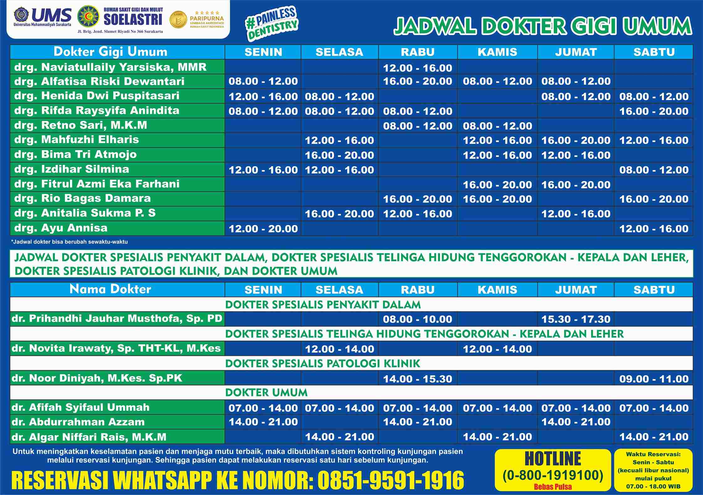 You are currently viewing Jadwal Dokter Gigi Umum
